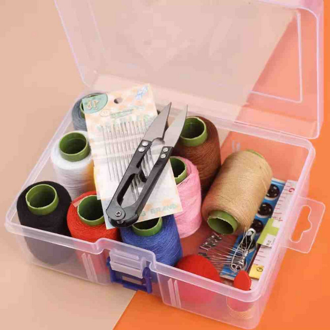 휴대용 바느질 키트 풀세트 실세트 재봉도구 여행용 미니 수선키트3, 1세트, 투명