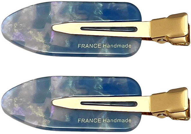 2개 세트 흔적없는 헤어핀 정교하고 작은 앞머리 핀 앞머리/옆머리 스타일링 세안 및 화장 시 편리하게 아세테이트 인스타그램 스타일 France handmade