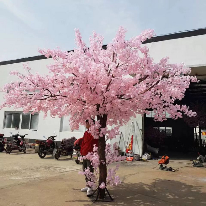 인조 벚꽃 나무 1.8m 1.2m 조경용 라운드 조화 라운드 폭 분홍색 매장 장식 실내, (확장형) 1.5m 높이 1.2m 폭
