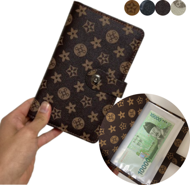 갓생 가죽 현금바인더 저축 다이어리, 매트블랙, 1개