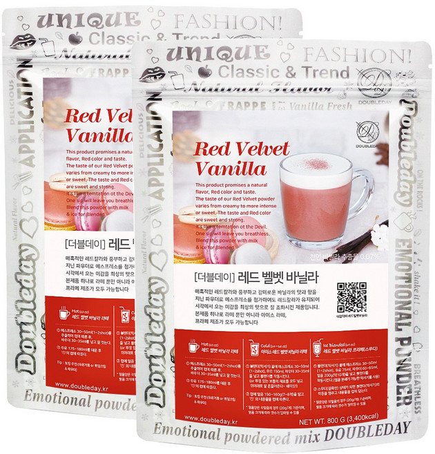 더블데이 레드벨벳바닐라 파우더, 2개, 800g, 1개입, 800g