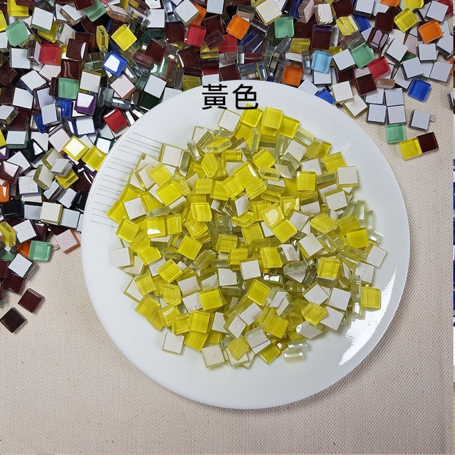 向日葵 馬賽克鑲嵌DIY材料包 正方形馬賽克磚 親子手作藝術材料, 1個, 黃