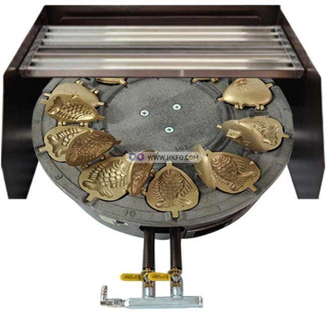 LNG용 도시가스 가스식 국내산 신주 붕어빵기계 10p + 바람막이 세트