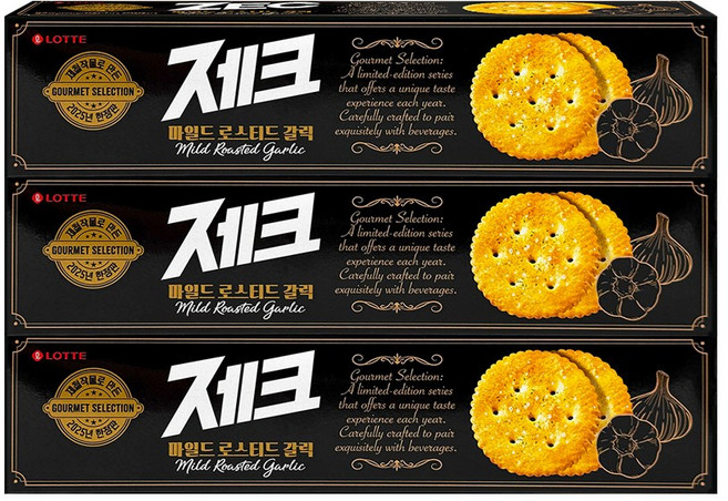 롯데웰푸드 제크 25년 고메 셀렉션 마일드 로스티드 갈릭, 3개, 100g