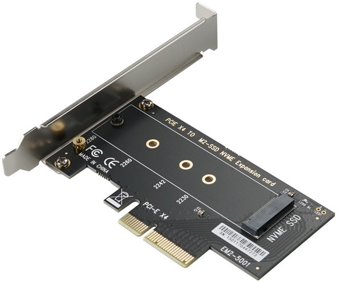컴스 M.2 NVME SSD KEY M to PCI-E 4x PCI Express 변환 컨버터, TB832, 1개