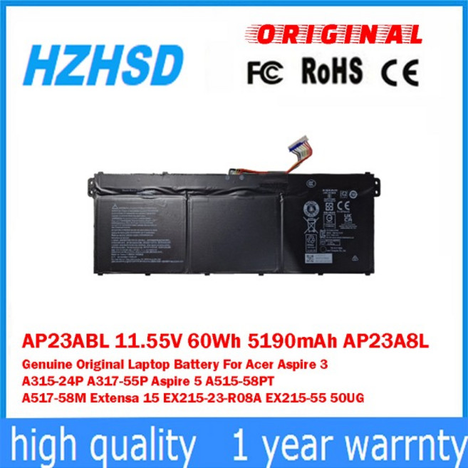 AP23ABL 11.55V 60Wh 5190mAh 노트북 배터리 Acer Aspire3A315-24P A317-55P Aspire5 A515-58PT