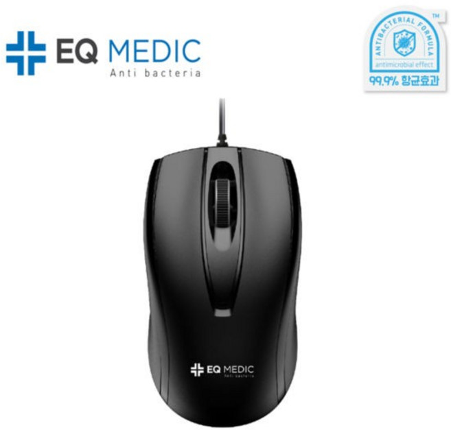 EQ medic SANITIZE M1 블랙 항균유선 마우스, 단품, 단품