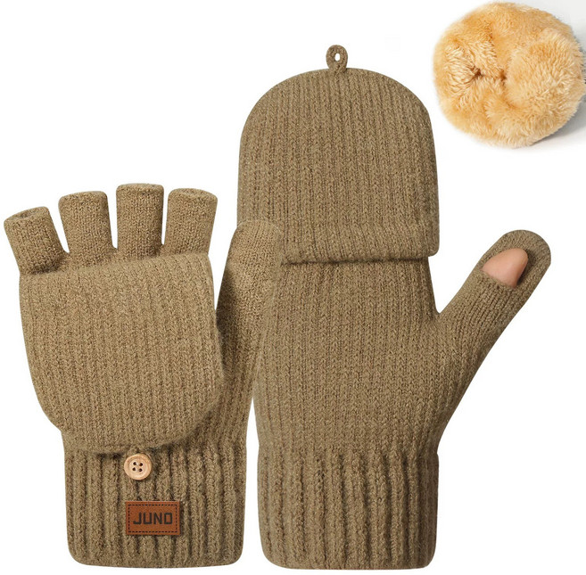 빅비쥬 겨울 따뜻한 기모 방한 남녀공용 니트 벙어리 반장갑