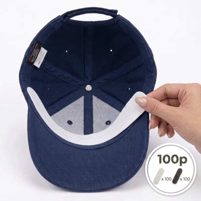 제이티 모자 땀흡수 오염방지 패드, 100개, 화이트