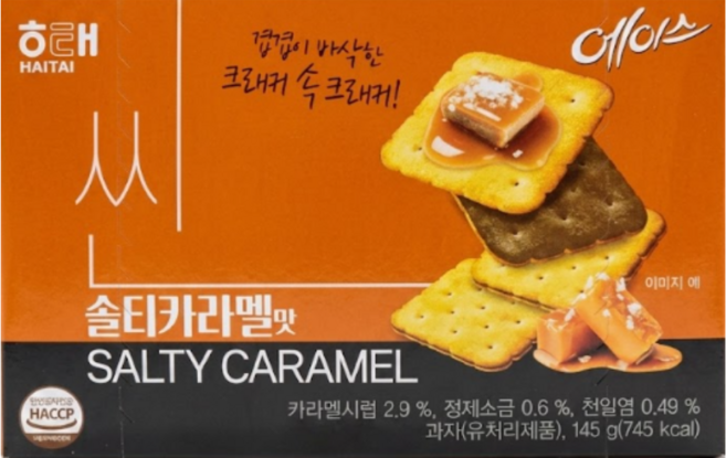 해태 에이스 씬 솔티카라멜맛, 145g, 1개