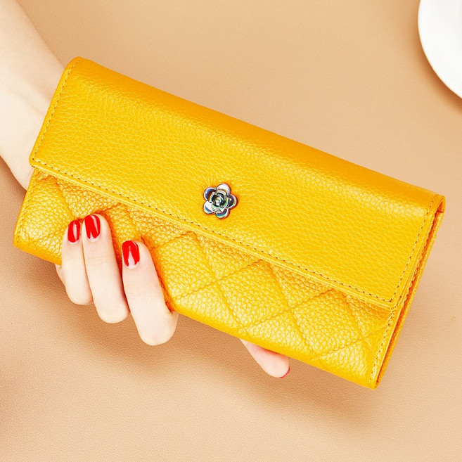 샤샤벨 카멜리아 고급 소가죽 장지갑 리얼 천연 가죽 여성 프리미엄 지갑