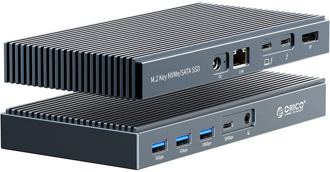 오리코 썬더볼트3 (40Gbps) SATA NVMe 독 도킹스테이션 포트확장 TB3-S2, 그레이, 1개
