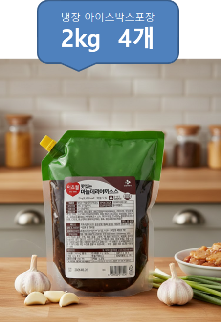 CJ 이츠웰 마늘데리야끼소스 2kg [냉장포장], 4개