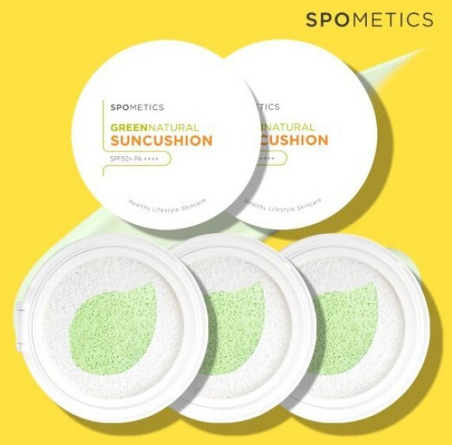 스포메틱스 그린네츄럴 BIG 선쿠션 본품2+리필3 세트, 5개, 25g
