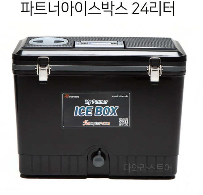 대원산업 낚시용 파트너아이스박스 24리터, 24L, 블랙