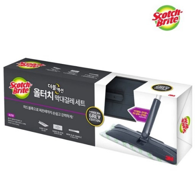 3M 스카치브라이트 더블액션 청소걸레세트 핸들과 청소포 44매, 1개