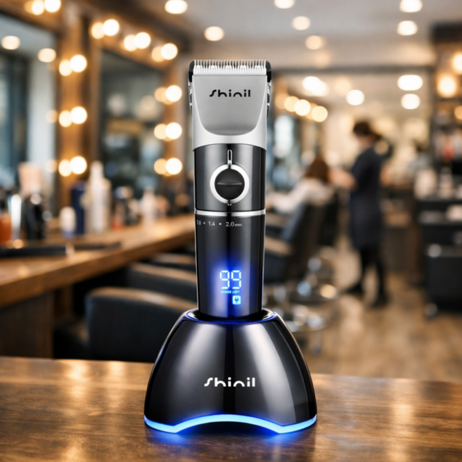 신일 저소음 유아 어린이 겸용 이발기 바리깡 전문가용, 퓨어블랙