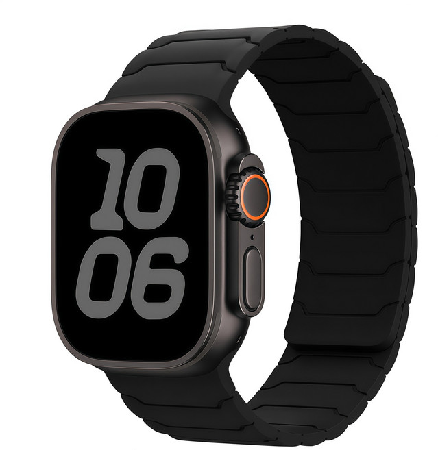 애플워치 호환 스트랩 마그네틱 스포츠 11 10 9 8 7 6 5 4 3 2 SE2/3 Ultra, 블랙, 1개