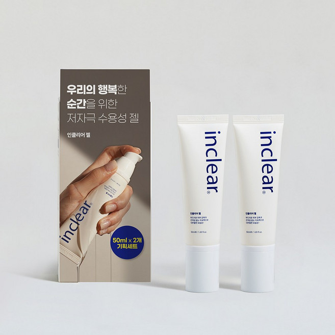끈적임 없이 촉촉한 수용성 내추럴 젤 인클리어 마사지 젤 2P 세트, 50ml, 2개