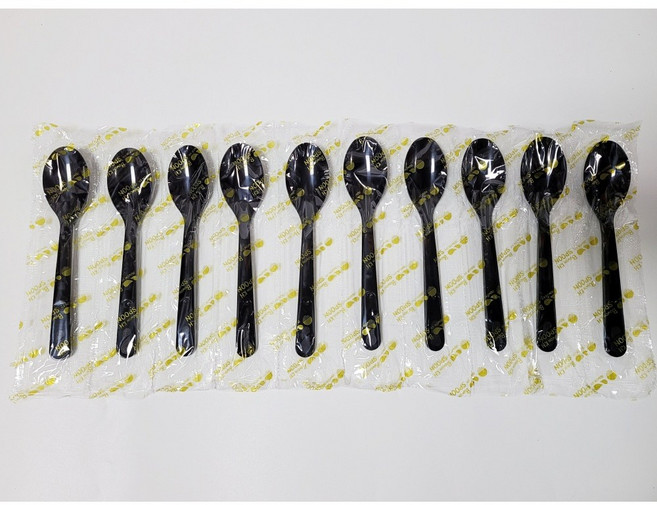 DH 일회용 숟가락 개별포장 (국산제품) 검정색, 1세트, 1000개입