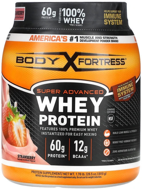 Body Fortress Super Advanced Whey Protein Strawberry 1.78 lb 810 g, 807 g, 1개 - 쿠팡