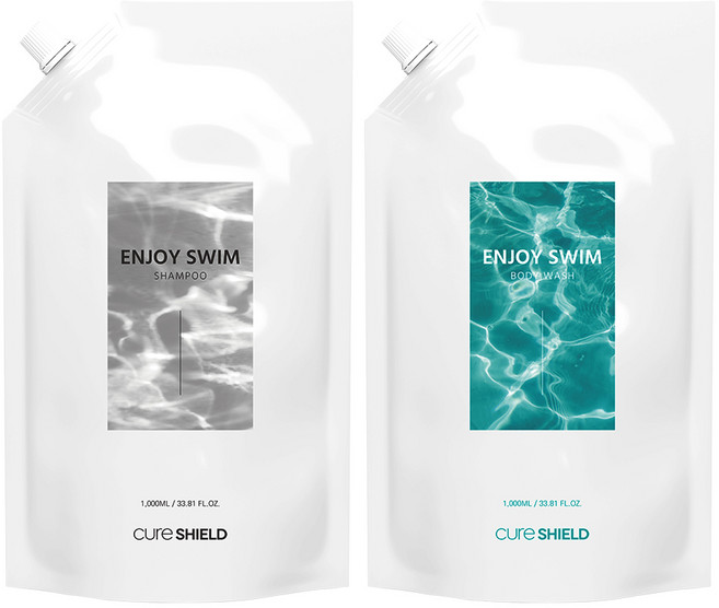 인조이스윔 리필 수영장 샴푸 바디워시 염소 냄새 제거 수영샴푸 바디워시 리필용 세트 1000ml, 샴푸 바디워시 리필 세트, 1세트