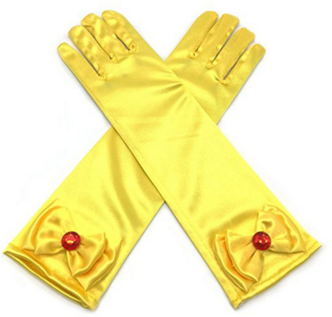 겨울왕국 장갑 공주 리본 장갑 공연장갑 엘사 엘사 프린트 드레스장갑, 노란활장갑:프리사이즈, 1개