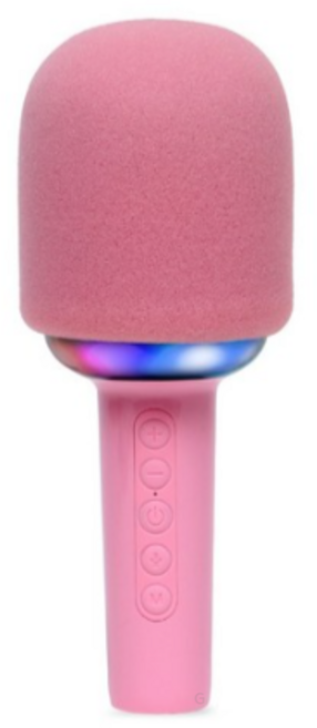 PLEIGO 블루투스 LED 무선 휴대용 마이크, 5가지음성변조(P154), 핑크
