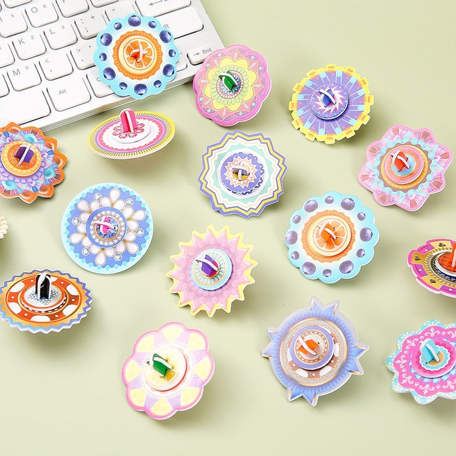 DIY 3D 立體拼圖 戰鬥機 坦克 船 飛機 模型 玩具, 拼装陀螺, 10個, 5片