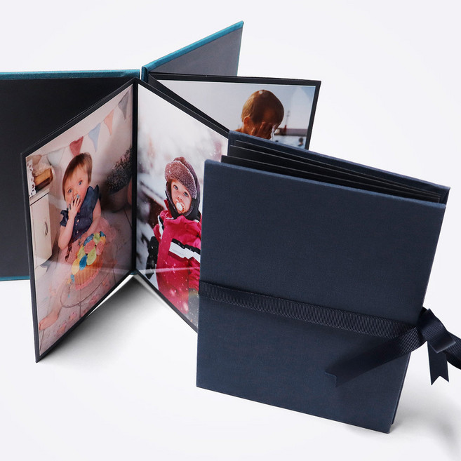 아코디언북 4x6 5x7 6x8 사진 포토앨범 북아트, 로얄차콜