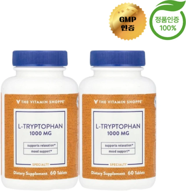 1+1 더 비타민 샵 L트립토판 1000mg 60정, 2개 - 쿠팡