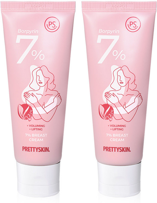 프리티스킨 보르피린 7퍼센트 가슴크림, 2개, 50ml