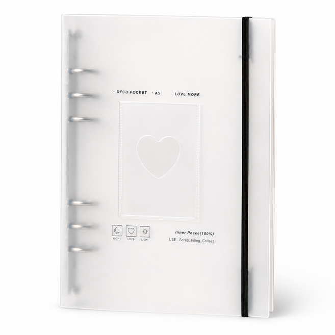 DECO POCKET A5 透明相片收納活頁內頁 LOVE MORE, A5活頁殼有格有字(無內頁), 1張