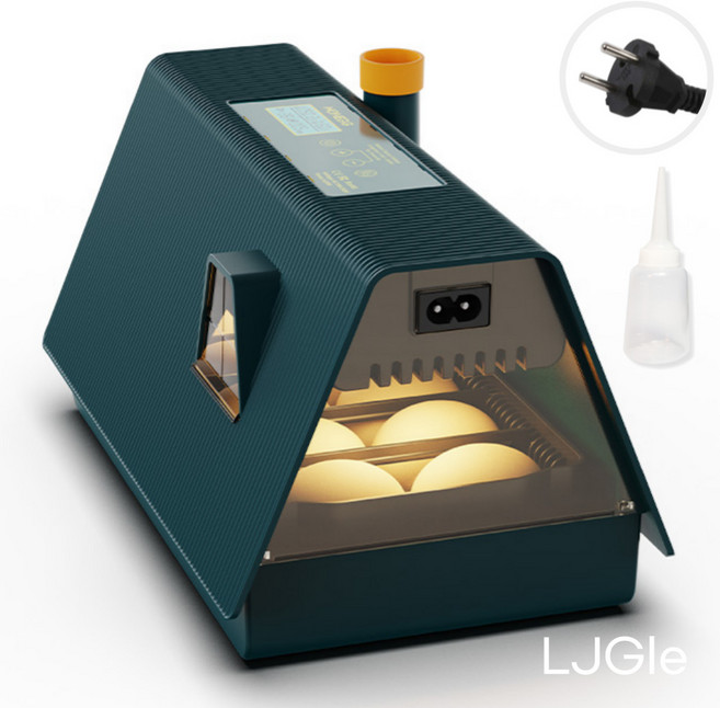 엘제이글 하우스 병아리 부화기 10란 자동 스마트 미니 인큐베이터 가정용 전란 검란 계란 알 달걀, 그린, 1개