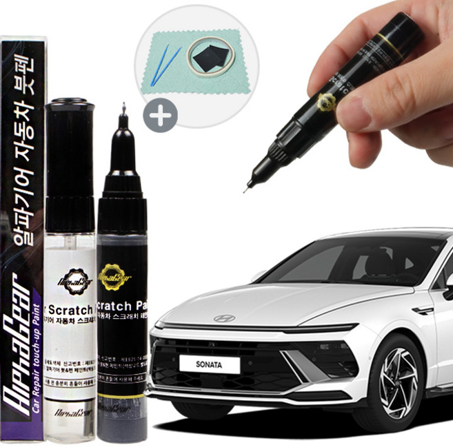 쏘나타 DN8 센슈어스 디엣지 N라인 택시 순정형 자동차 카 페인트 도색 기스 제거 복원 차량용 붓펜, 쏘나타 WW9 아이스화이트+사은품