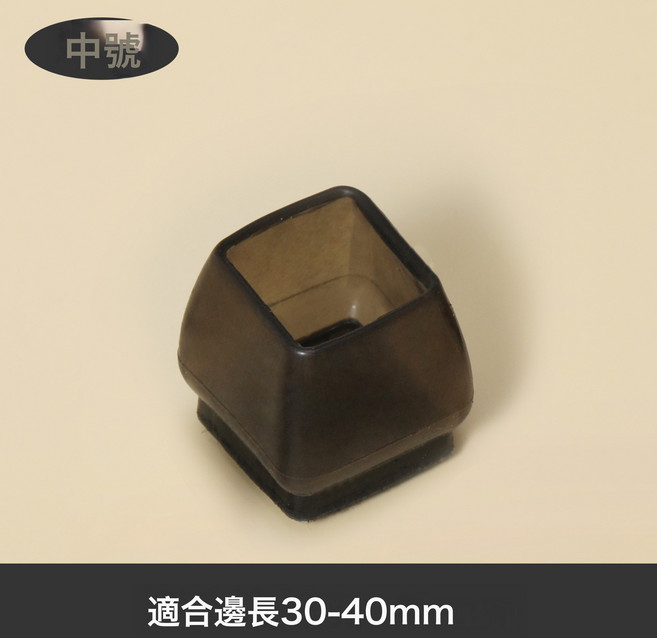 DFMEI 防滑透明椅子腳套加厚靜音毛氈桌椅腳套凳子桌椅腿保護套耐磨腳墊, 1件, 透黑款中號正方形:1個裝