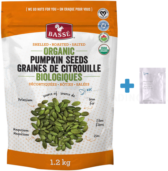 캐나다 유기농 호박씨 견과류 1.2kg+멀비비타민 1개 캐나다 직배송 Basse organic pumpkin seed, 1.2kg