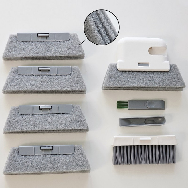 창틀 청소 브러쉬 청소솔 틈새 도구, 1세트, 화이트손잡이