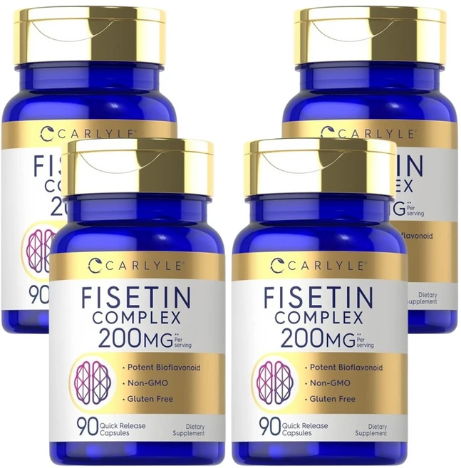 칼라일 피세틴 포도씨 은행잎 호로파 200mg 90캡슐 4개, 90정 - 쿠팡