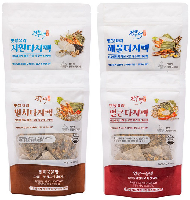 전통애 멸치 해물 육수팩 다시팩 국산재료 천연조미료, 시원다시팩 1봉 10팩, 100g, 1개
