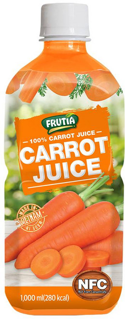 프루티아 100% NFC 착즙 당근 주스 즙 당근 원액, 1개, 1L