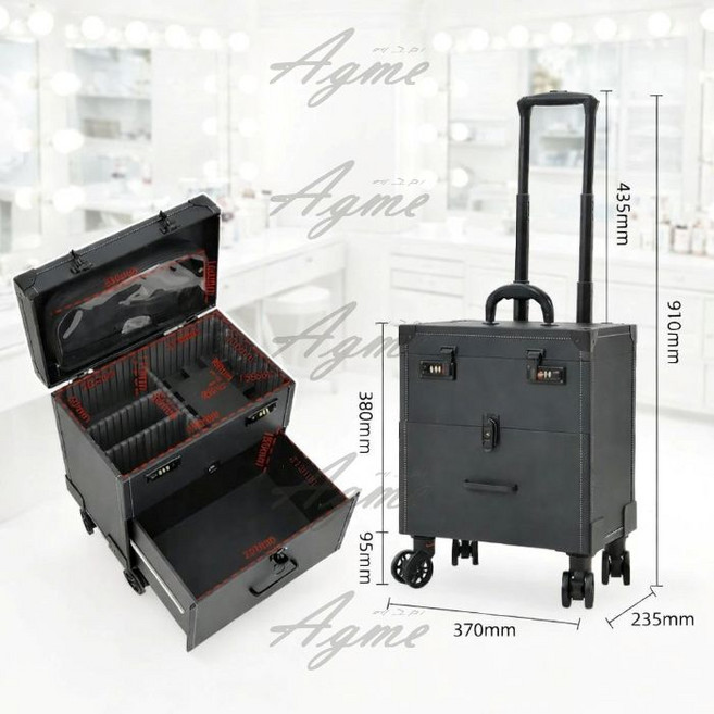 휴대용 메이크업캐리어 전문가용 위한 도구 아티스트 문신 상자 자수 트롤리가 메이크업 료, 1개, 1개