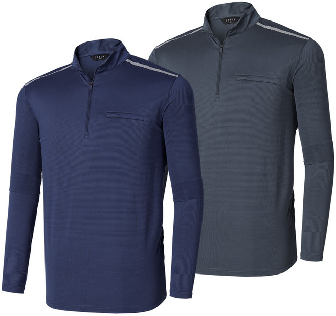 [이지바이] (1+1) 남성 냉감 긴팔 집업 티셔츠_작업복 프레쉬라인