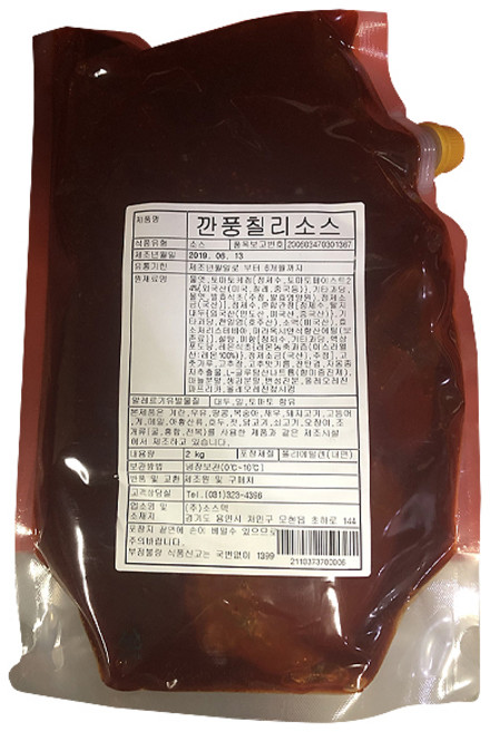 소스텍 캐드 깐풍칠리소스 2kg, 1개