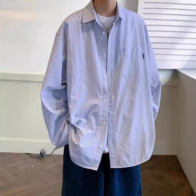 日系Cityboy條紋長袖襯衫