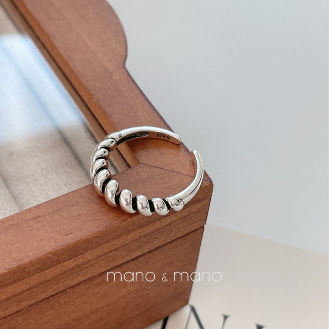 925실버 은 도금 꼬임 트위스트 나선형 오픈링 반지