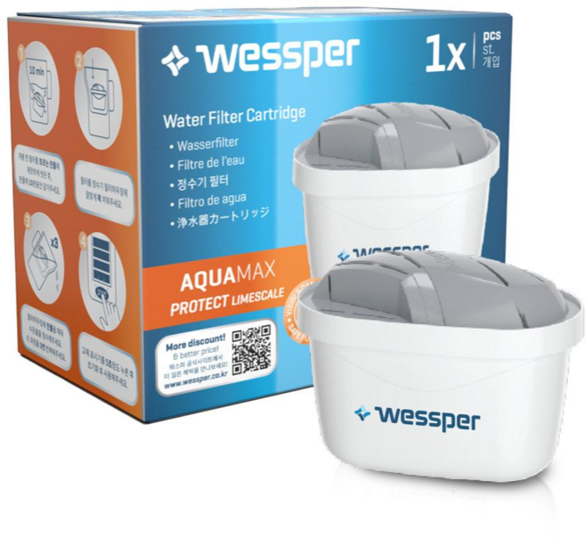웨스퍼 필터 (브리타 정수기 호환 라임스케일 엑스퍼트 석회제거) 프로텍트 필터, 1개