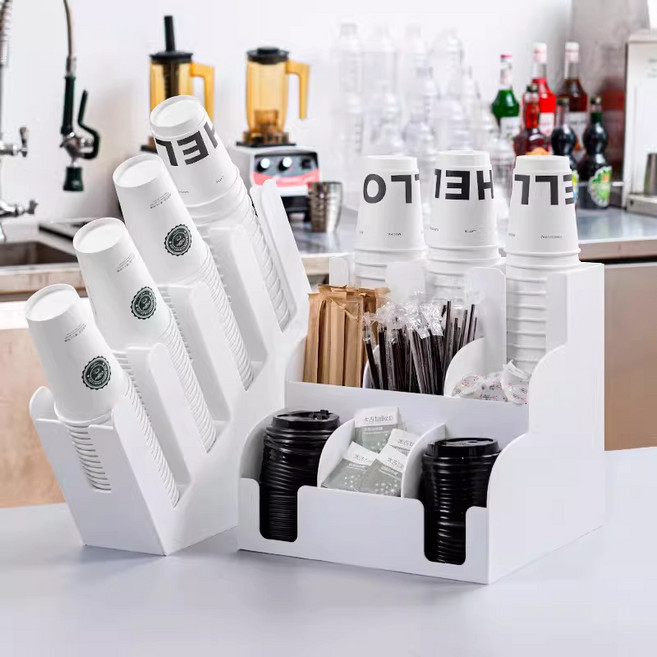 디스펜서 종이컵디스펜서 정리대 종이컵 일회용 티슈 커피, 1개, 복합형 6칸