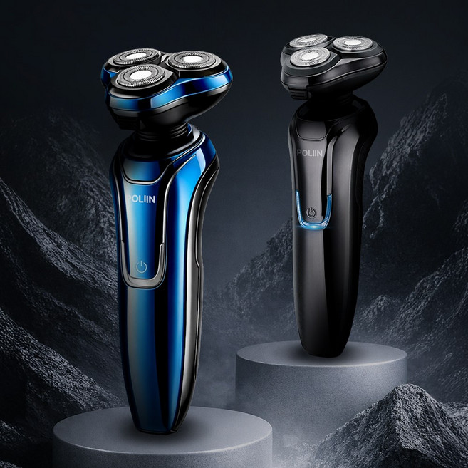 POLIIN 전기 면도기 전체 방수 IPX7 남자 전동 면도기 KS0242, 토브 블랙
