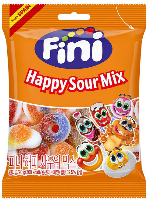 Fini 해피 사우워믹스 젤리, 90g, 6개
